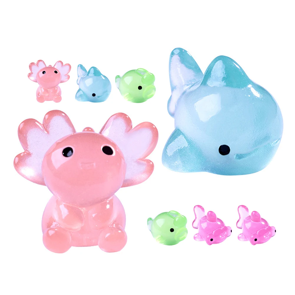 

8pcs Glow in Dark Resin Ornaments for Dollhouse Miniature Terrarium Fairy Garden Decor Accessories