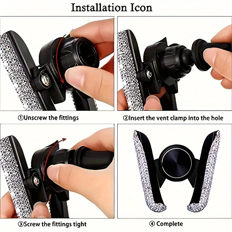 Universal Car Diamond Crystal Air Vent Mounts Mobile Phone Holder Stand Auto Bracket Clip Interior Accessories