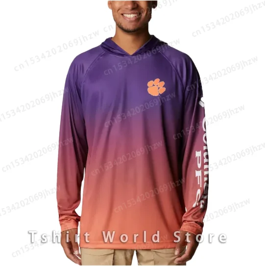 كولومبيا Pfg الصيد مقنعين قميص الشمس الأشعة فوق البنفسجية حماية الصيد ملابس الرجال UPF 50 + جيرسي في الهواء الطلق الصيف الصيد هوديي Ropa Pesca