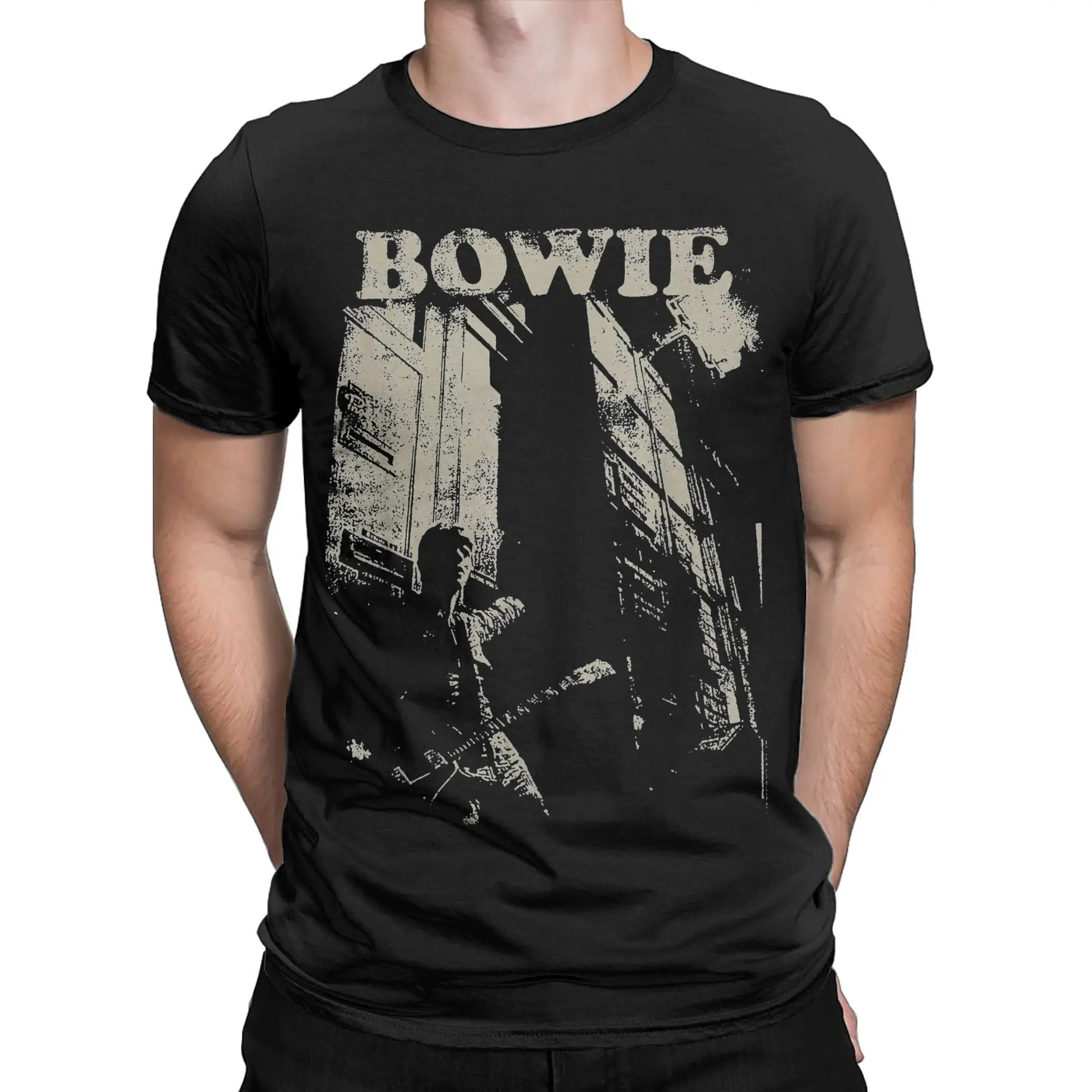 Printed Stack davids bowies rock singer music T Shirt for Men Women  Pure Cotton T-shirts Short Sleeve Tops