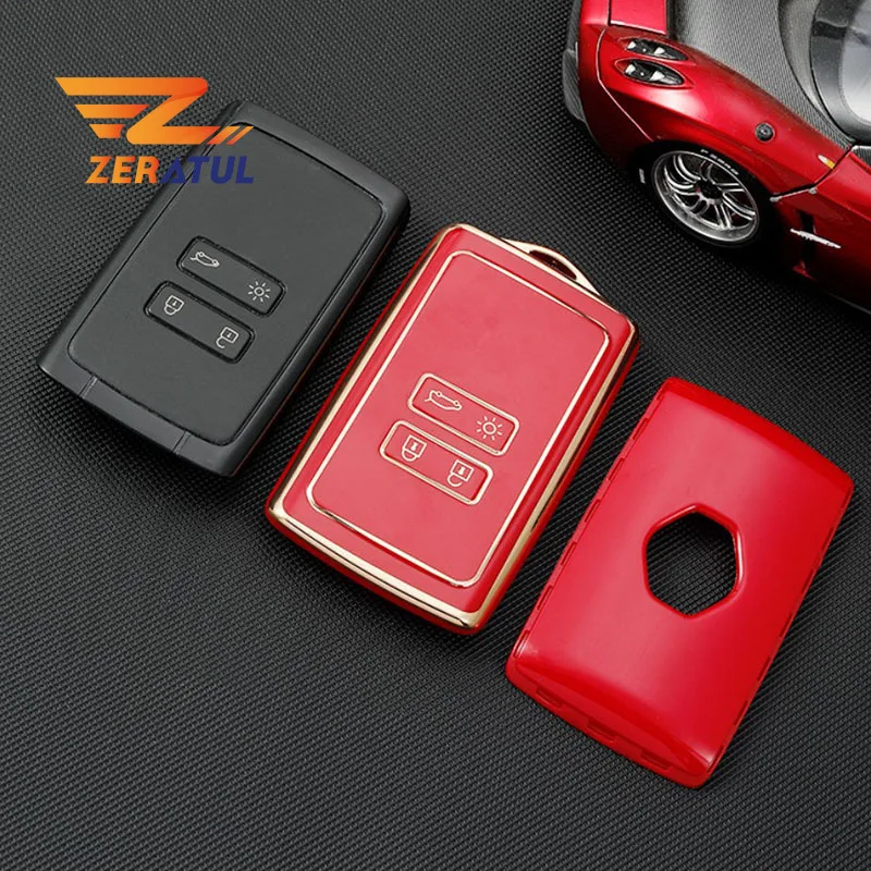 For Renault Kadjar Megane Koleos QM5 QM6 TPU Car Remote Key Cover Case Key Shell Holder Bag Fob Keychain Protector Accesories