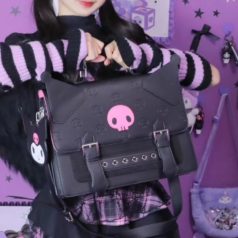 Kuromi Joint Venture Bag Сумка через плечо Рюкзак на одно или двойное плечо JK Сумка в студенческом стиле Kuromi Joint Venture Bag Сумка через плечо Рюкзак на одно или двойное плечо JK Сумка в студенческом стиле