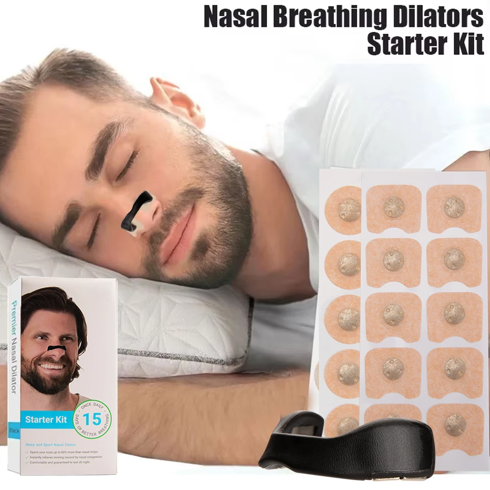 Nasal Breathing Strips Kit Magnetic Nasal Dilator Strips Sport Nose Strips Intake Improve Sleeping Reduce Snoring Breathe Better