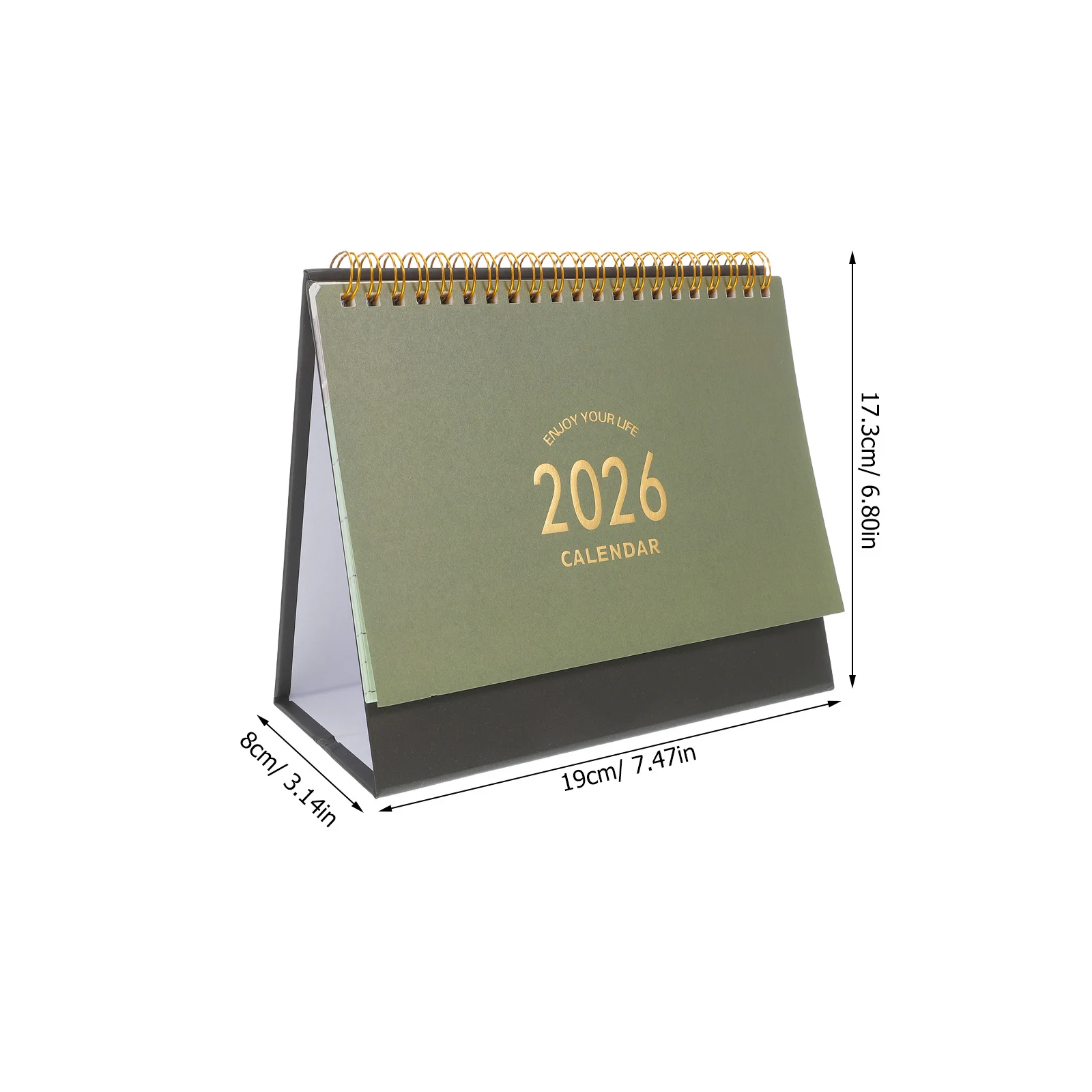 SHINEOFI Desk Calendar 2025-2026 Standing Monthly Planner Thick Paper Table Organizer for Home Office School Olive Green