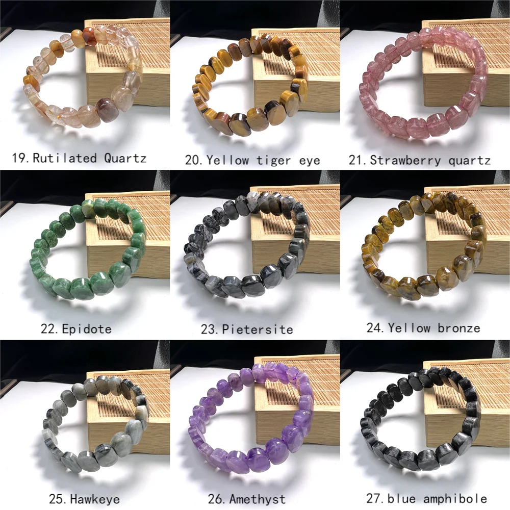 Natural Stone Bracelet High Quality Faceted Elastic Cord Stone Opal Lapis Labradorite Amethyst Bracelets Bangles Femme For Women