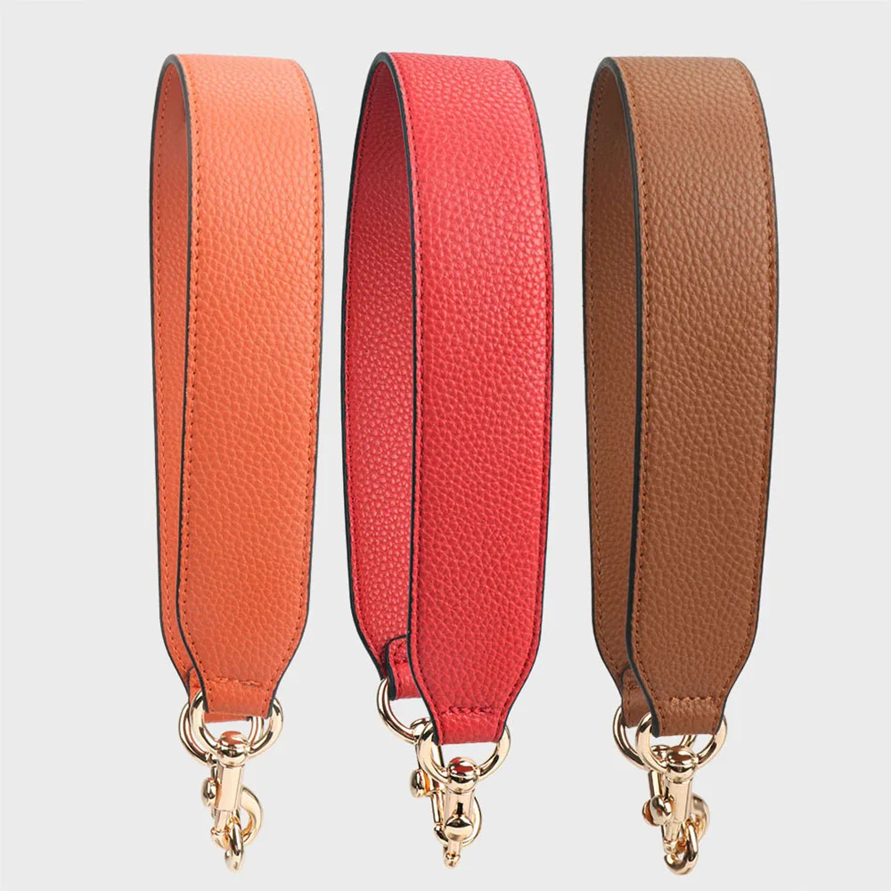 1PC 58cm Long Shoulder Bag Strap Solid Color Soft Leather Handbag Strap Replacement Bag Belt High Quality Handbag Accessories