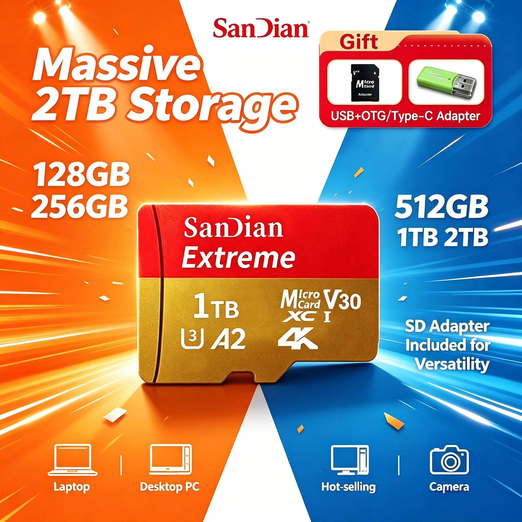 Original High Speed Micro TF SD Card 256GB UHS 1 Class 10 Flash Memory Storage For PC Smartphone Titan Pro Use Drive Storage