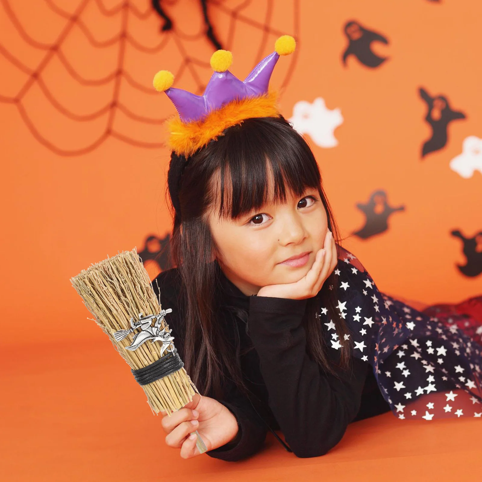 Mini balai de sorcière pour Halloween, 1 pièce, accessoire de décoration de fête, accessoire Photo suspendu, ornement, fourniture de fête, fourniture de bal de Costume