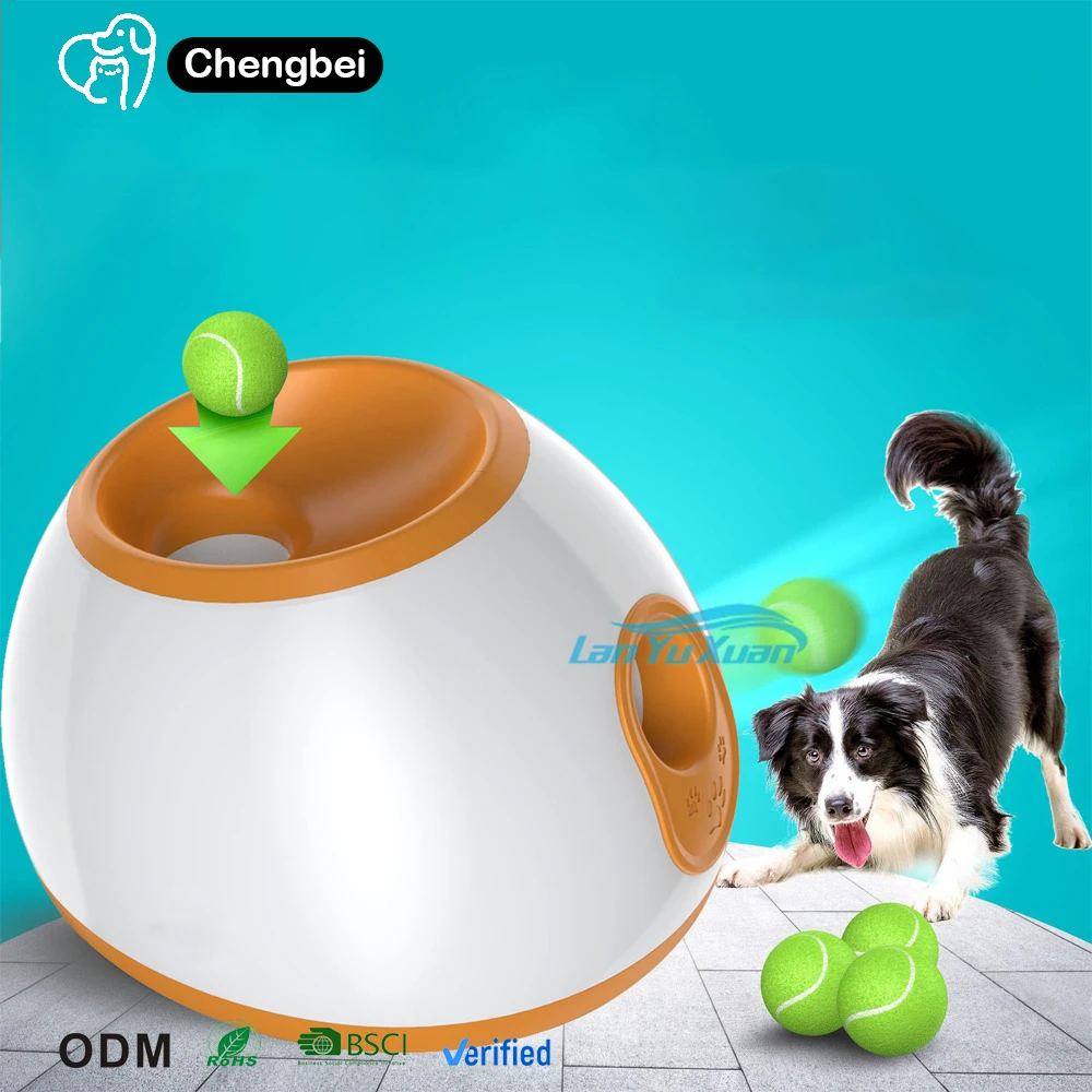 

Hot Sales Interactive Automatic Pet Tennis Ball Launcher Dog Toy Balls Throw