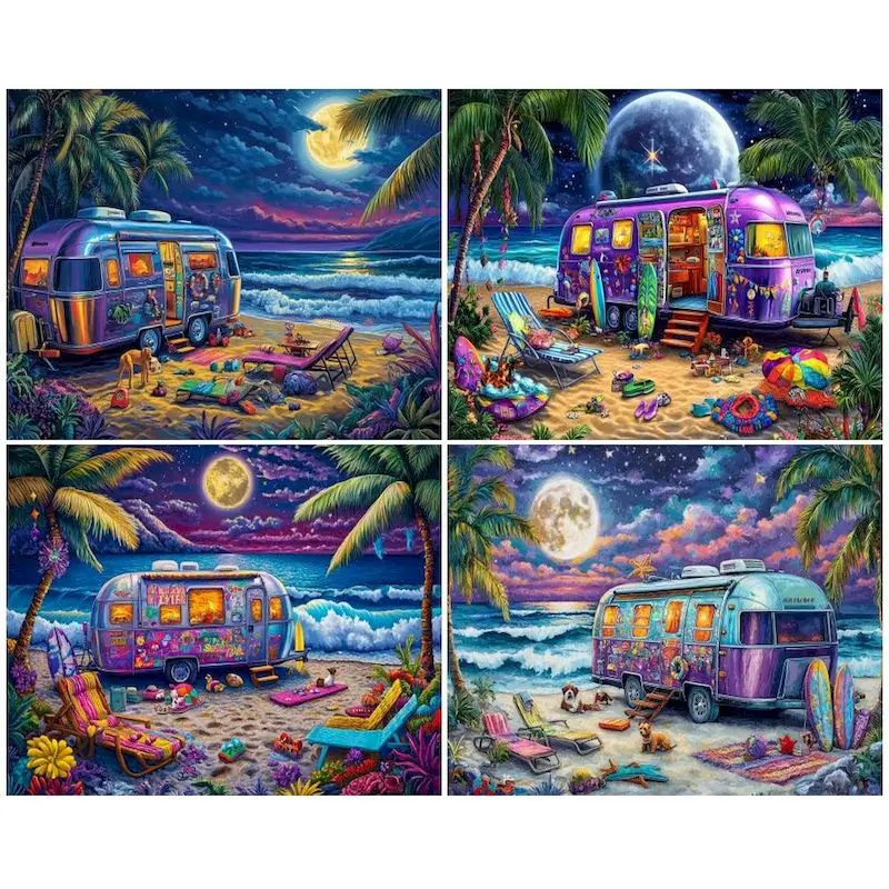 

GATYZTORY Town Scenery Paint By Numbers Kits For Adults Landsape Handpainted Coloring By Numbers Artwork Home Wall Ar