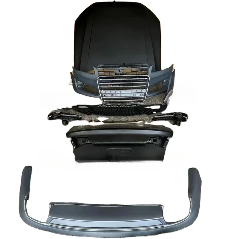 A8 D4 Upgrade To D4.5 PP Material Body Kit Front Rear Bumpers Auto Exterior Modified Upgrade Accessories