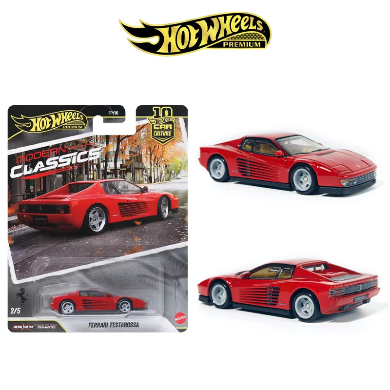 Hot Wheels Premium Modern Classics Ferrari Testarossa Rojo 1/64 Modelo de Auto Fundido a Presión FPY86 JKF00