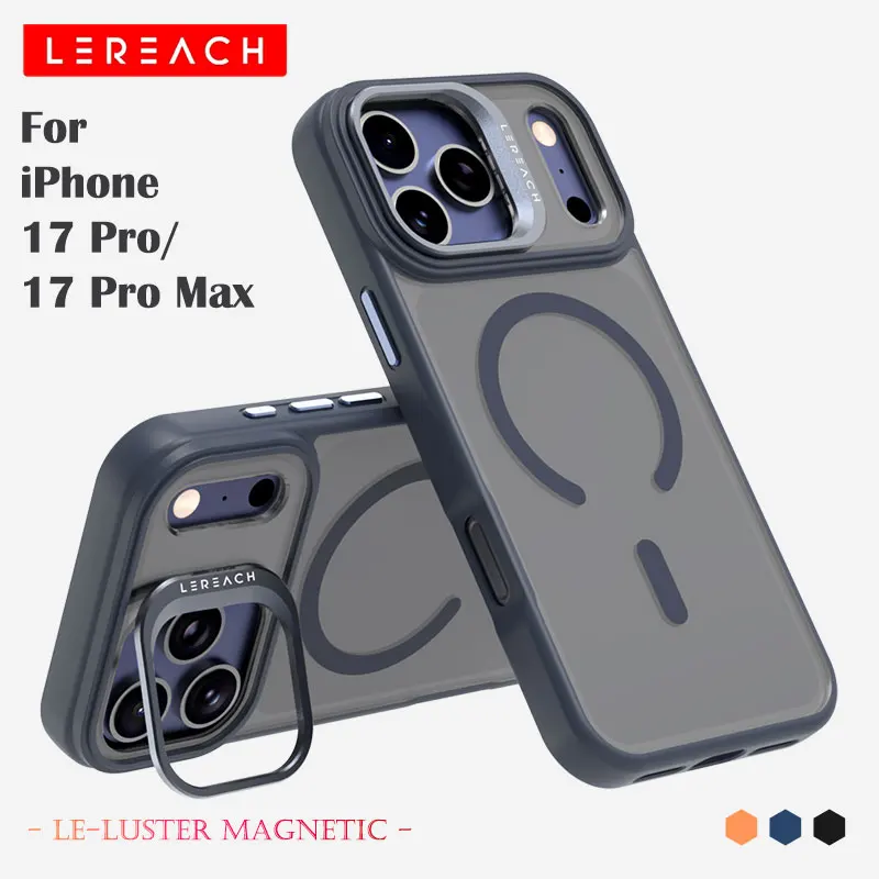 

Magnetic Case with 2-in-1 Camera Kickstand, Translucent Color Metal Frame & Anti-Drop Protection For iPhone 17 Pro/17 Pro Max