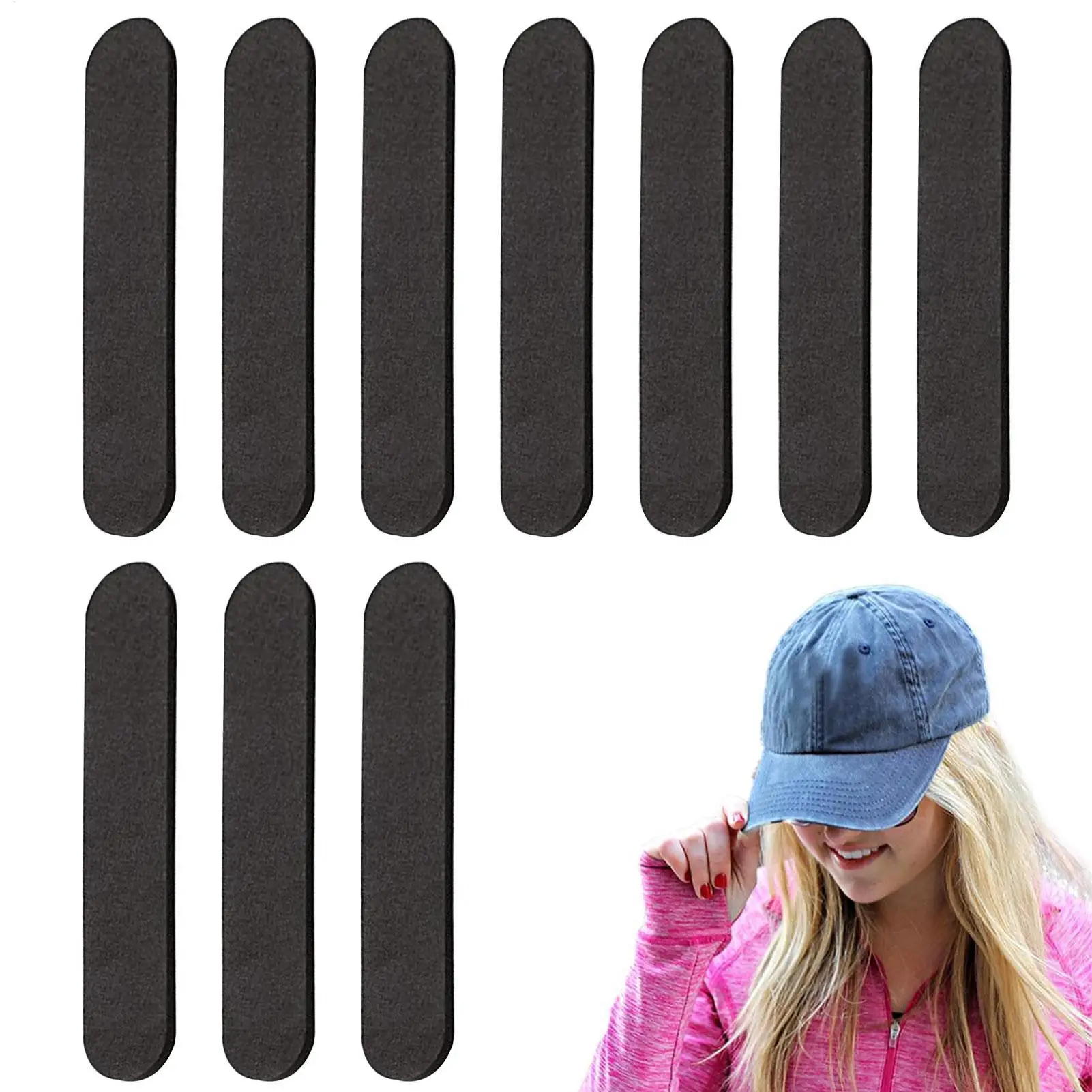 Hutverstellbänder, 10 Stück, Hutverstellbänder, selbstklebende Pads, Hutgrößenversteller-Einsätze für Baseballkappen, Fischerhüte, Sonnenhüte