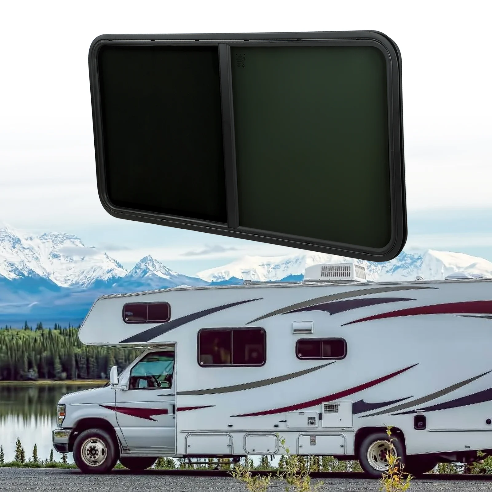 

Окно автофургона Раздвижное окно автофургона W1257 H597 мм Водонепроницаемое защищенное от насекомых закаленное стекло УФ для кемперов Строительная техника