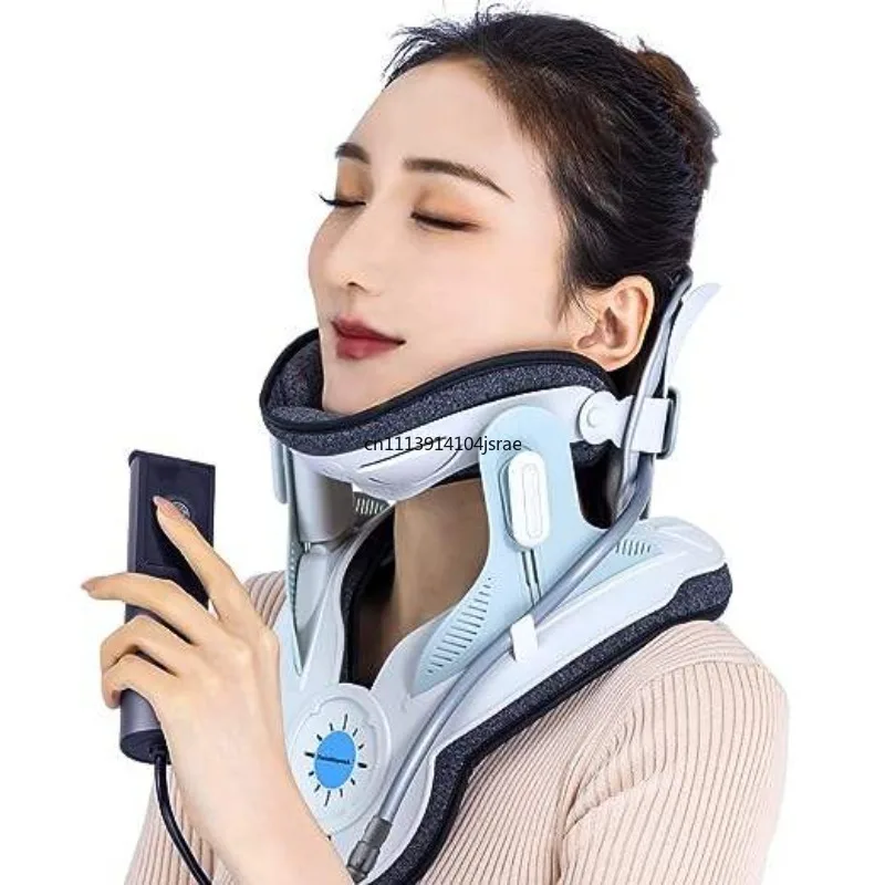 Electric & Manual Pump Cervical Fixing Bracket, Soft Adjustable Pain Relief Neck Collar, Home Cervical Traction Device