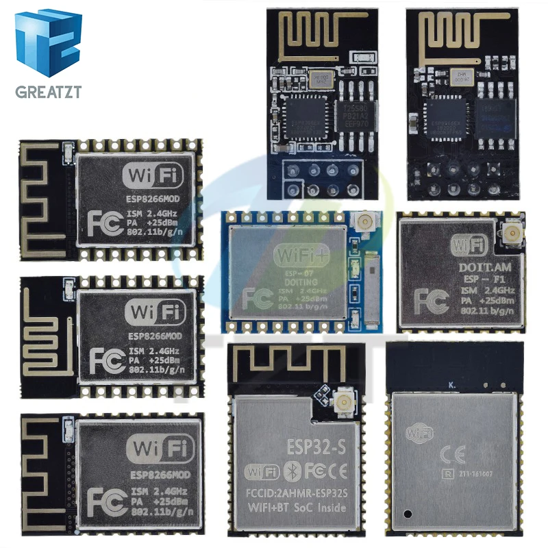 ESP8266 ESP-01 ESP-01S ESP-07 ESP-12E ESP-12F ESP-32 ESP-32S Serial WIFI Wireless Module Wireless Transceiver 2.4G For Arduino