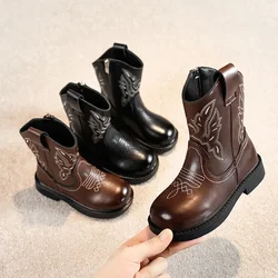 Zapatos Nialisation-Bottes de cowboy imperméables pour filles, bottines pour enfants, botte courte, botte optique coordonnante, botte pour enfants, nouvelle mode