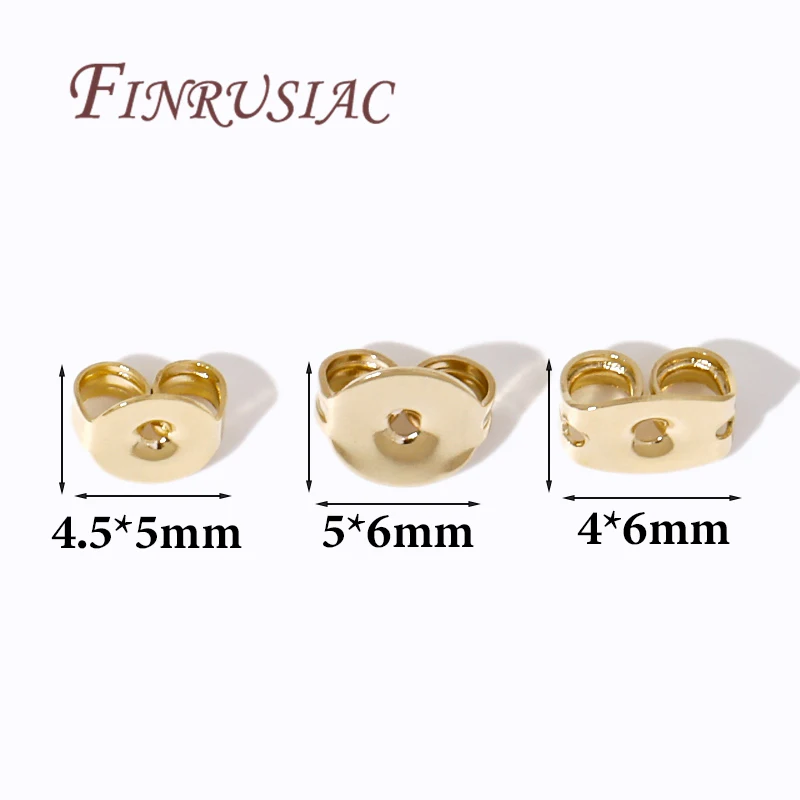 50Pcs/Lots Ear Locking For Studs Earing Plug 14K Gold Plated Earring Backs Stopper Supplies For Jewelry,DIY Earring Accessories