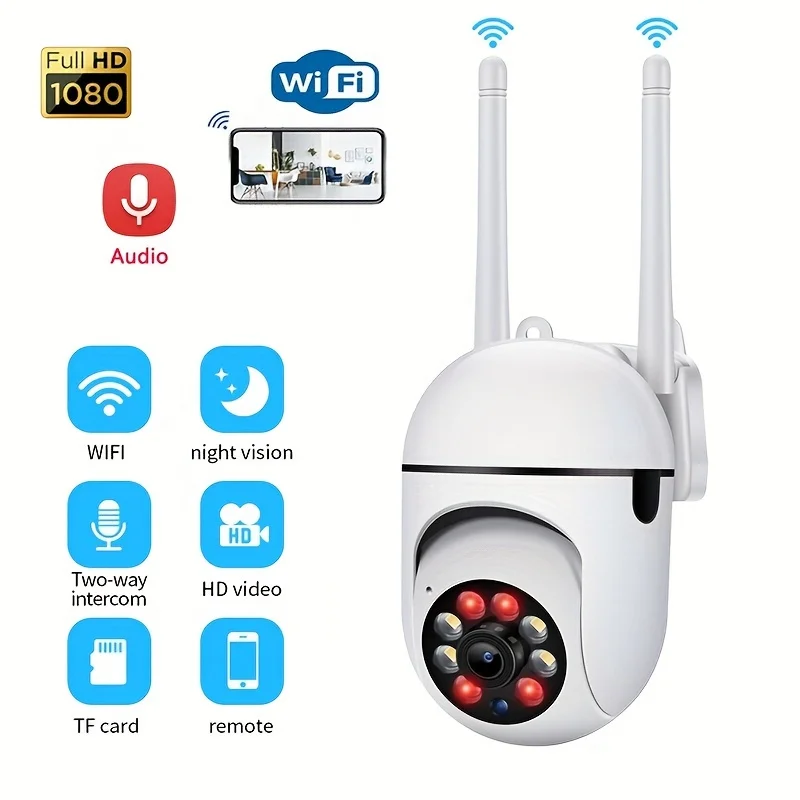 

Wireless Smart Camera,2.4G WiFi 1080P Indoor Rotatable Camera with Full Color Night Vision,Two Way Audio(Not Support 5G Wifi)