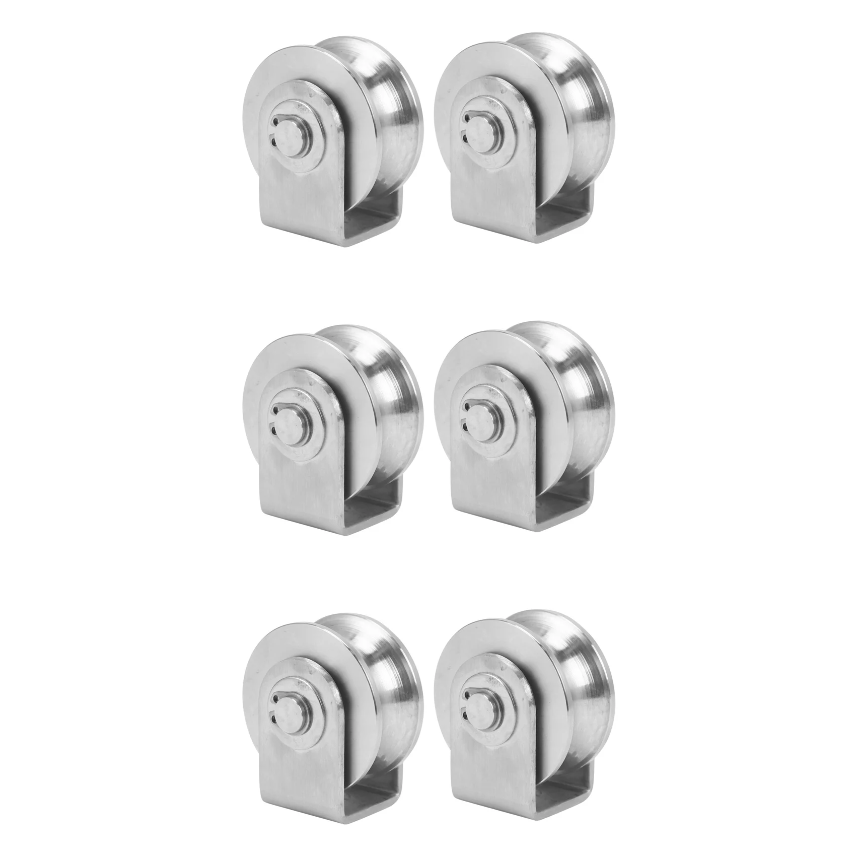 

6Pcs 2 Inch Roller Wheel Bearings U Groove Pulley Wheels Detachable Heavy Duty Grooved Wheel-AT30