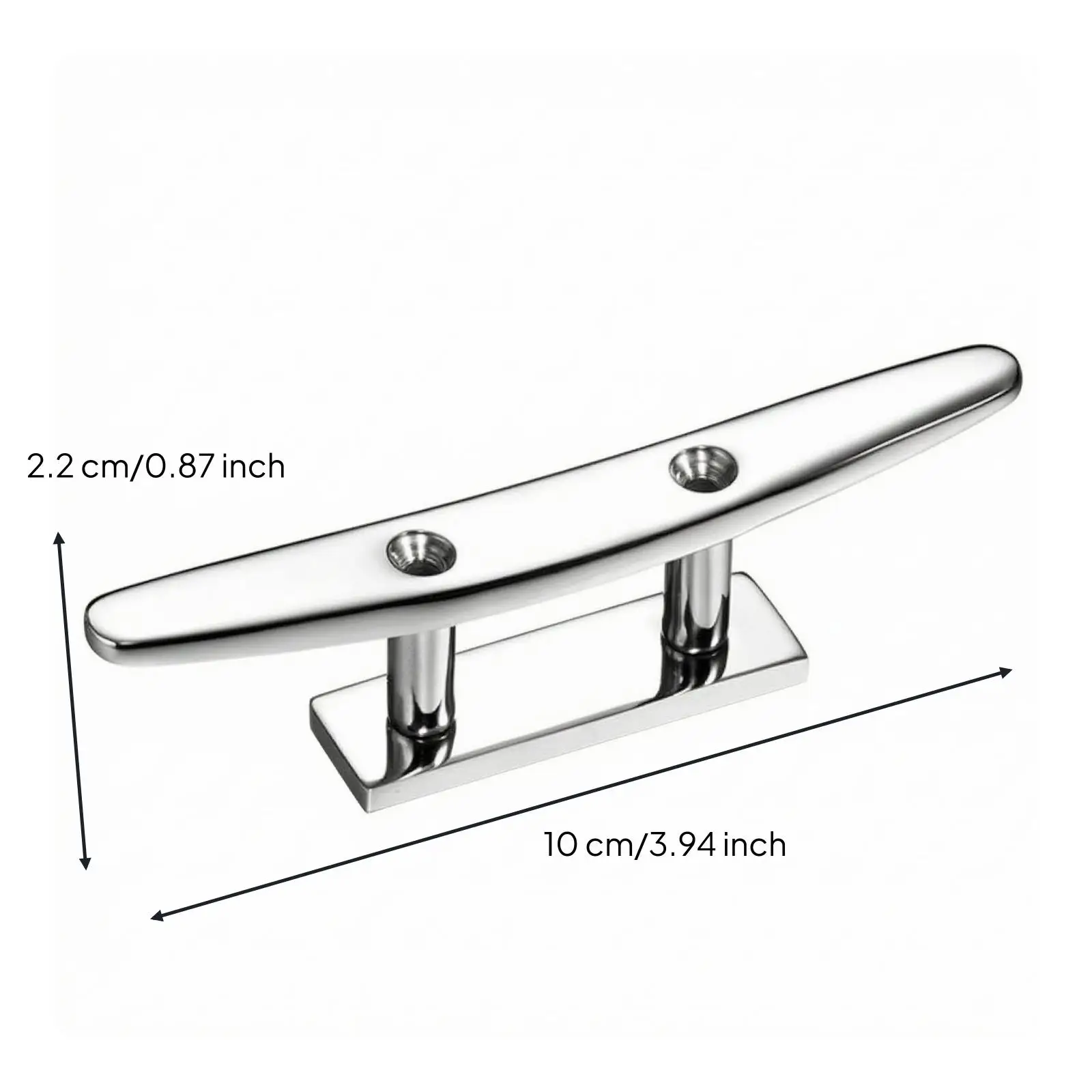 Stainless Steel Boat Cleat Countersunk Holes Marine Rope Cleat Shiny Chrome Hardware