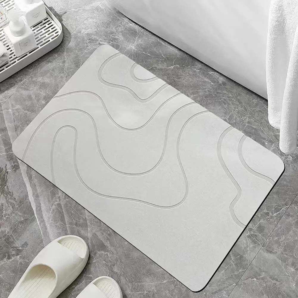 Stone Bath Mat Quick-drying Bathroom Mat Quick-drying Diatom Mud Bathroom Floor Mat with Anti-slip Bottom Bath Shower for Home