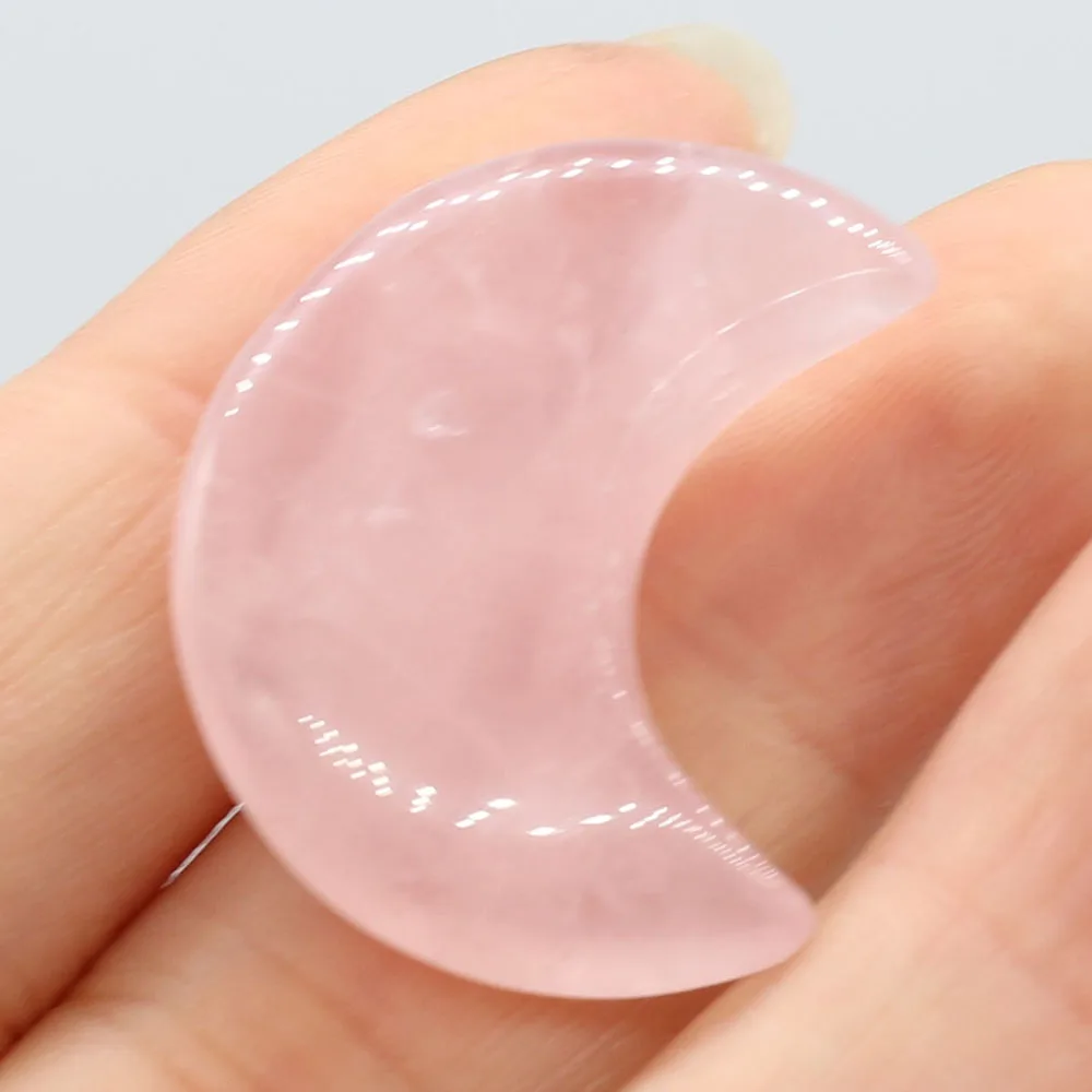 5 قطعة حبات الحجر الطبيعي شكل القمر الأخضر افينتورين روز كوارتز لصنع المجوهرات الشفاء الروحي ديكورات المنزل الهدايا