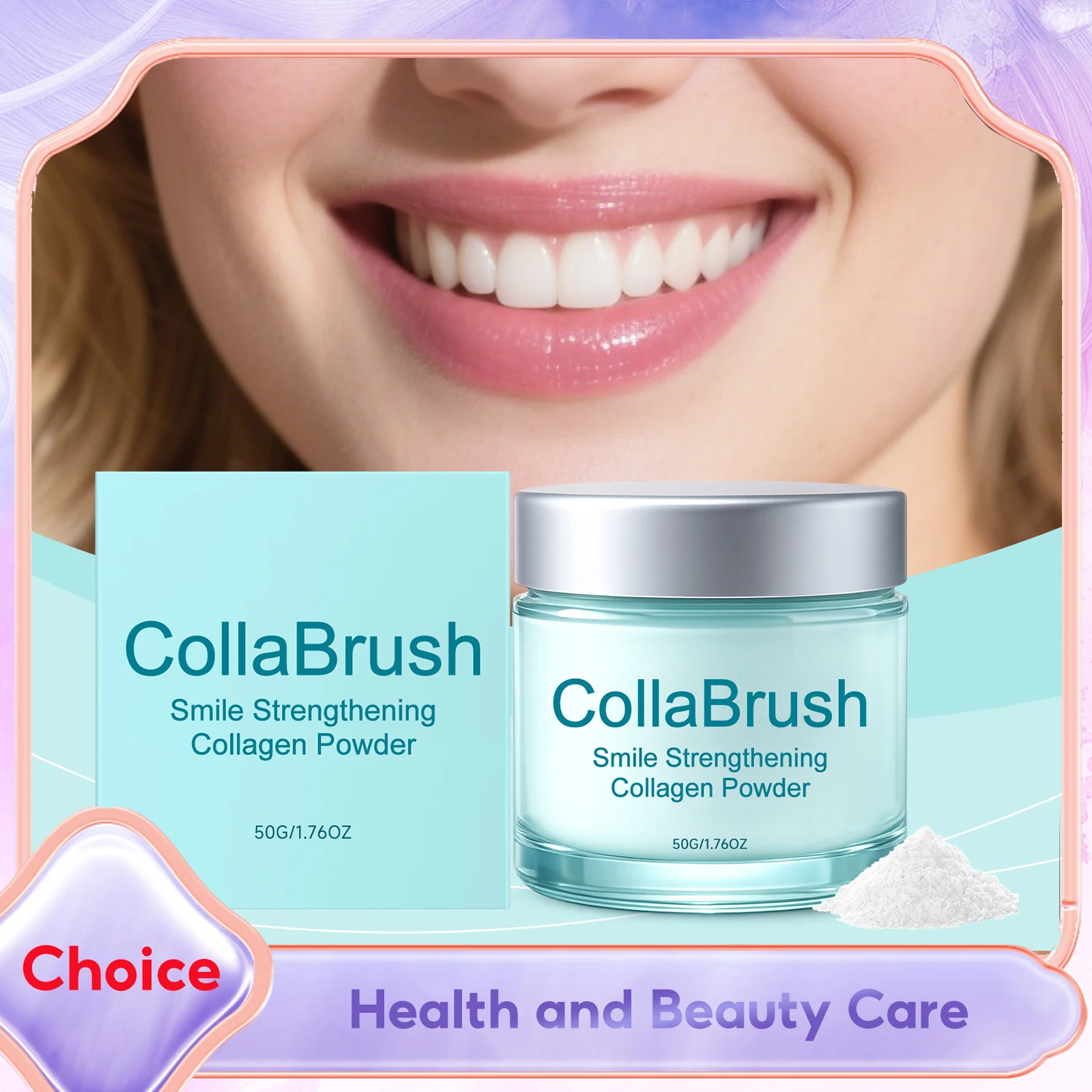 

Коллагеновый отбеливающий порошок для зубов с гидроксиапатитом: глубокое очищение, мятный свежий дыхание, удаление желтых пятен, отбеливание зубов.