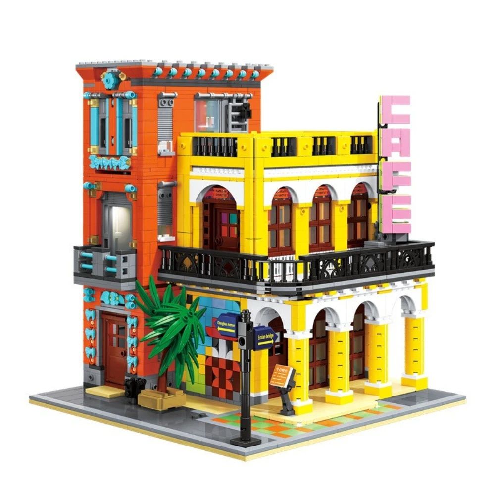 

MOC 2026 New Exotic Havana Cafe Cuban Restaurant Building Blocks Set Modern Bar House Toys For Children Birthday Holiday Gifts