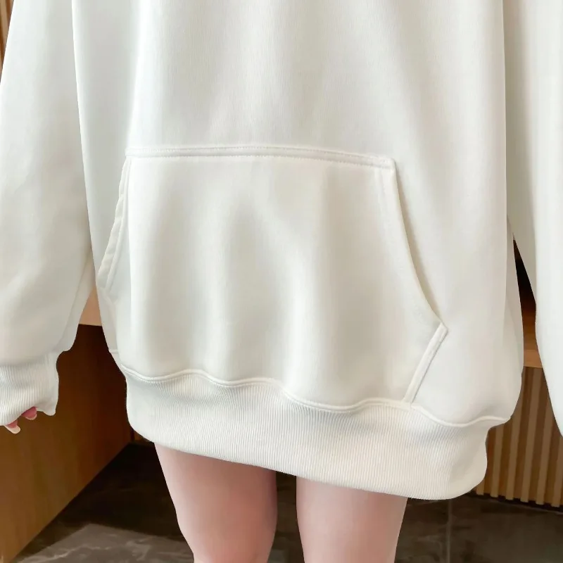 New Letters Print Hoodie for Women Autumn Winter Thick Harajuku Loose Pullover Sweatshirt HoodieStreetwear Women Y2k Sudaderas