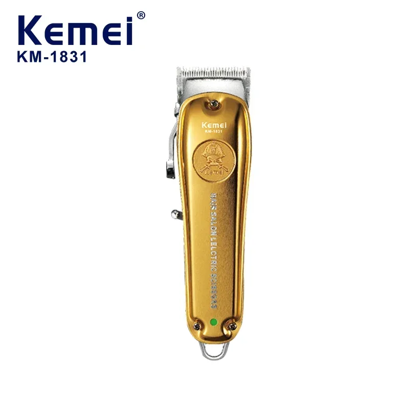 KEMEI Electric Hair Clippers Trimmer Km-1831 Gold 2000Mah Lithium Battery Professional Hair Clippers With Adjustable Cutter Head