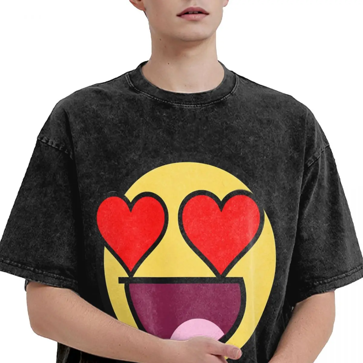 Harajuku غسلها تي شيرت ملحمي الوجه فضفاض تي شيرت موضة تي شيرت للزوجين الصيف Y2K الملابس الكاجوال الأساسية #4