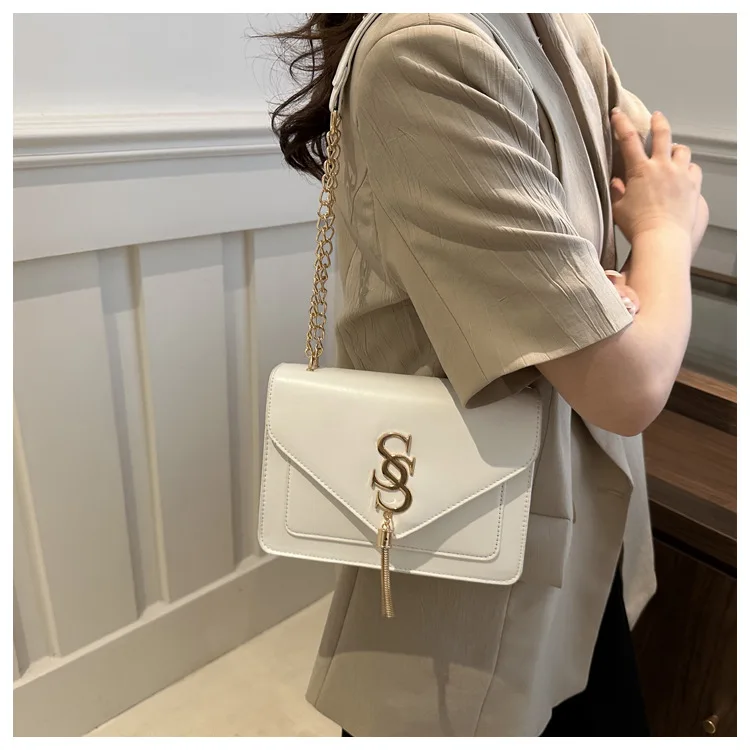 우아한 라이트 토트백 2025 신상 여성용, 부드러운 프린지 숄더백, 모든 경우에 적합한 다용도 스퀘어 크로스백