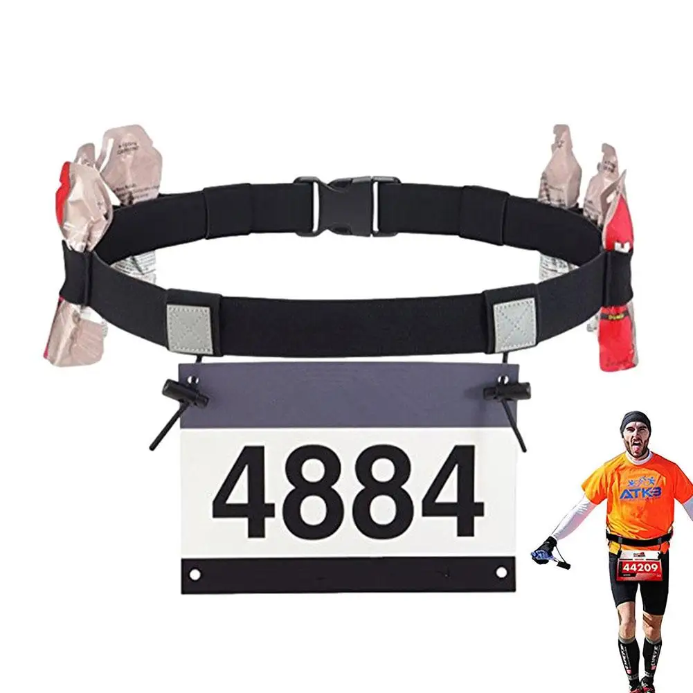 Ironman Triathlon Marathon Laufgürtel Fahrrad Verstellbarer Outdoor-Sportgürtel, Leichter und Einfacher Nummernschild-Gürtel