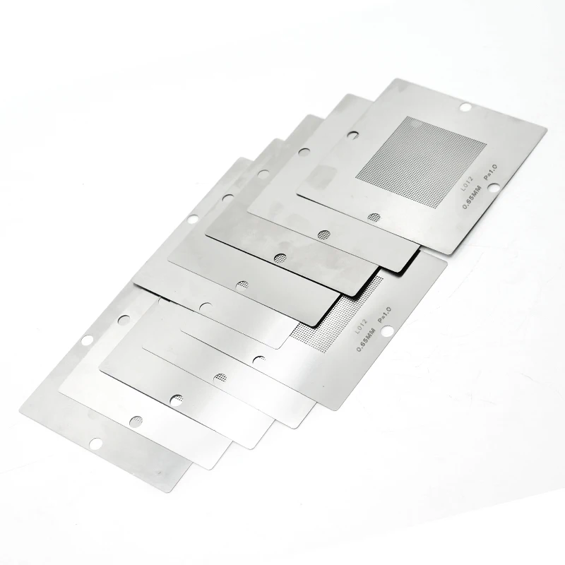 

90MM Universal BGA Reballing Stencil Kits 10 Pieces 0.3-0.76MM for Laptop Universal Reballing for BGA Rework Station Use Tools