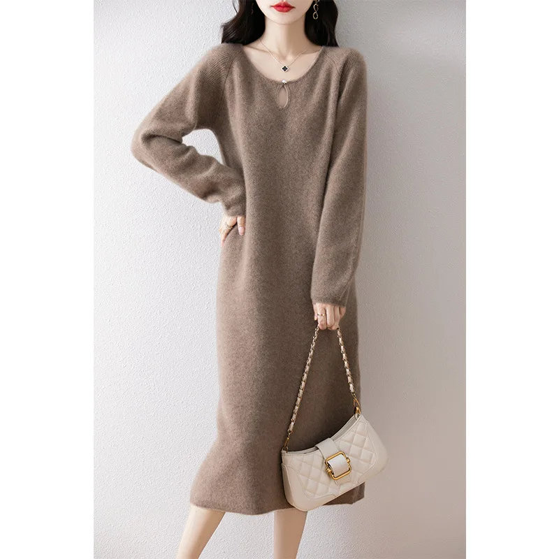 

Elegant Slim Women's Sweater Knitting Woolen Pollover Dress Autumn Winter Long Sleeve Woman Clothes Basic Wear Knitwear Tops