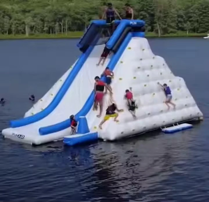 Aqua Park Mountain Climbing Wall  Inflatable Iceberg Ocean Floating Rock Climbing Inflatable Water Iceberg Slide for Kids Adult