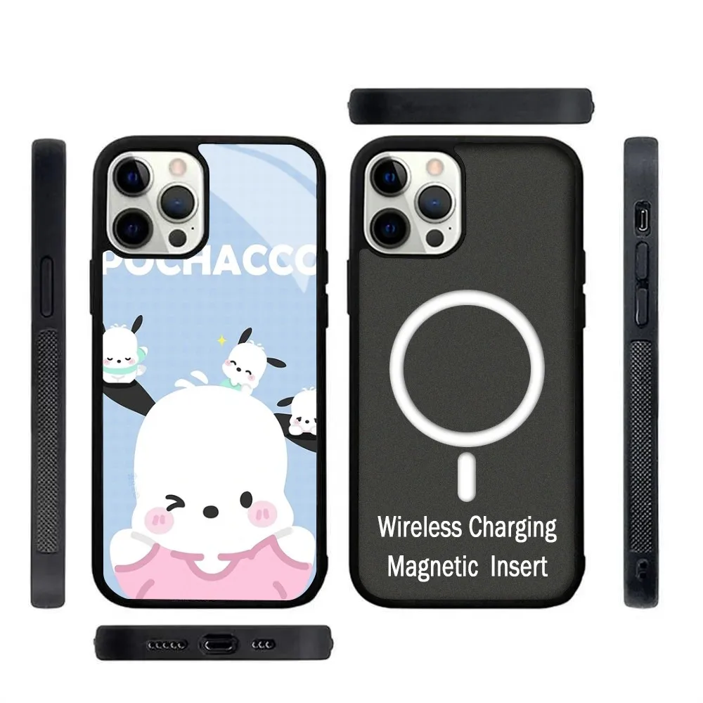 Cute P-Pacha Dog Phone Case Strong Magnetic For IPhone 15 14 13 Pro Max 11 12 Mini Alex Mirror Magsafe Wireless Charging Cover