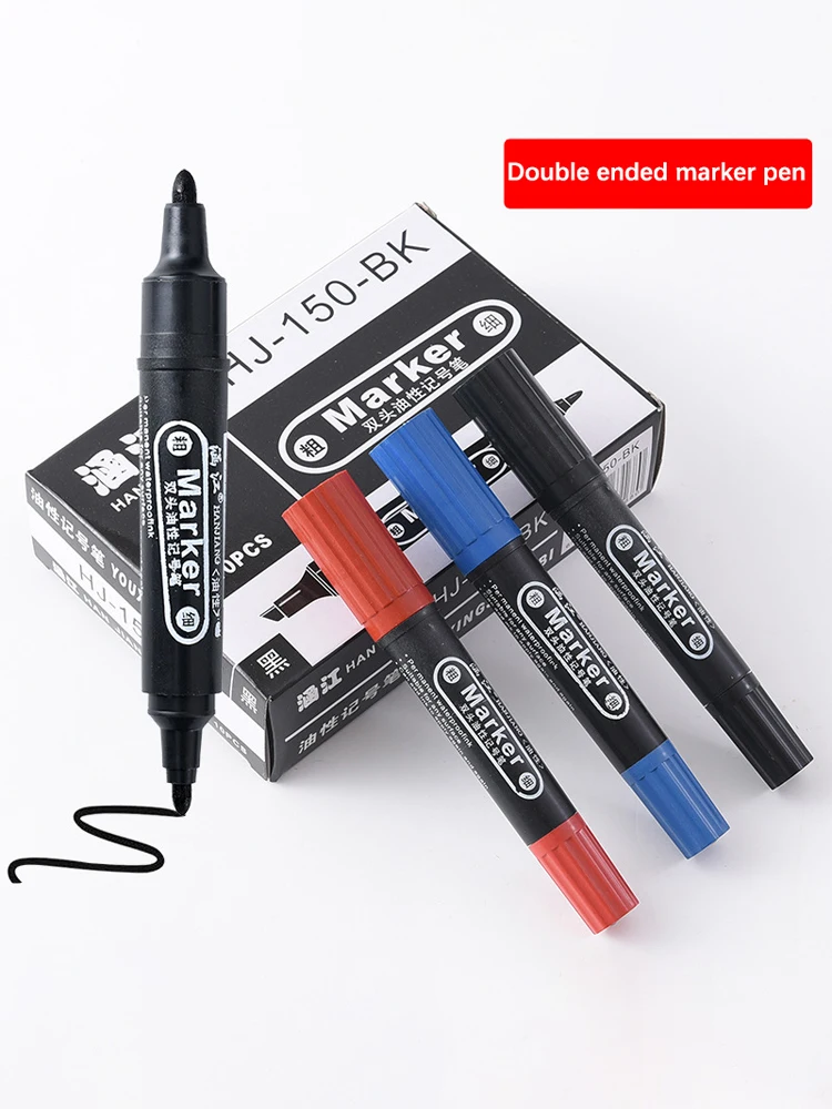Grand stylo marqueur huileux à Double tête, 1 pièce, stylo à grande tête, étanche, tête épaisse, ne se décolore pas, papeterie scolaire et de bureau