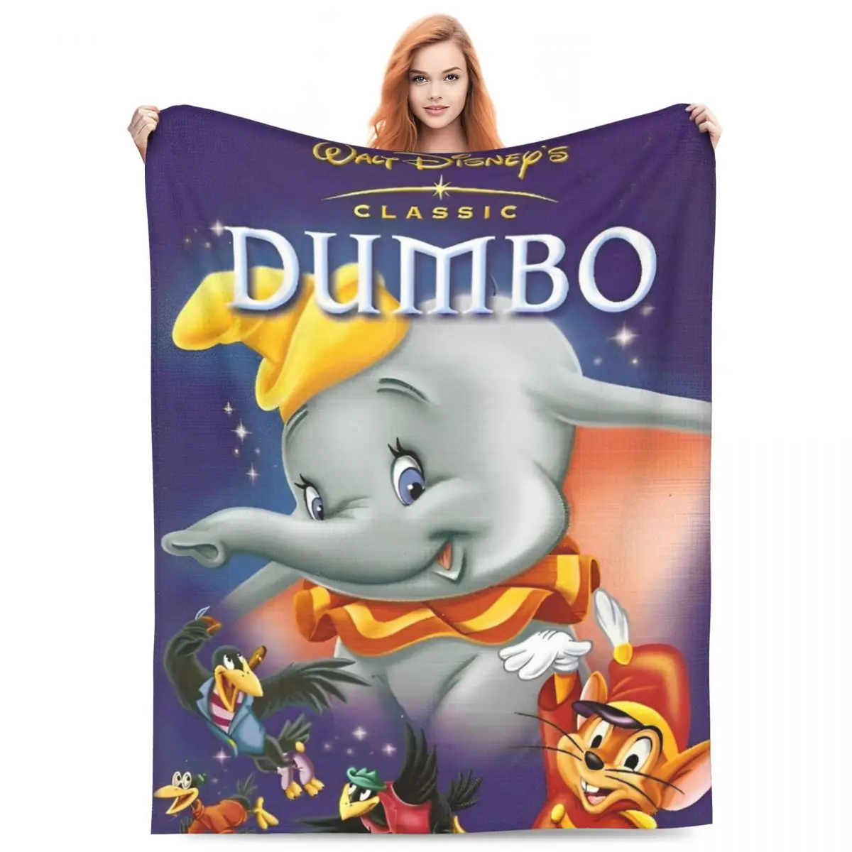 Fantasy Drama Dumbo Blankets Cartoon Plush Novelty Breathable Throw Blanket for Home Autumn/Winter