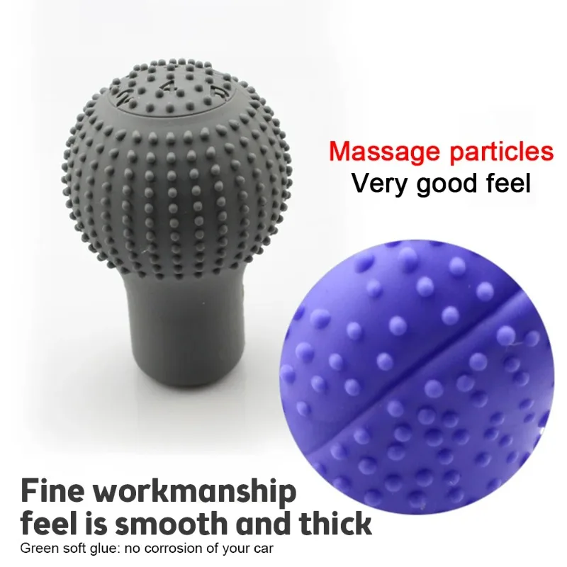 1Pc Car Auto Round Silicone Gear Shift Knob Cover Manual Automatic Non Slip Lever Shifter Knobs Case Protector Bump Stick