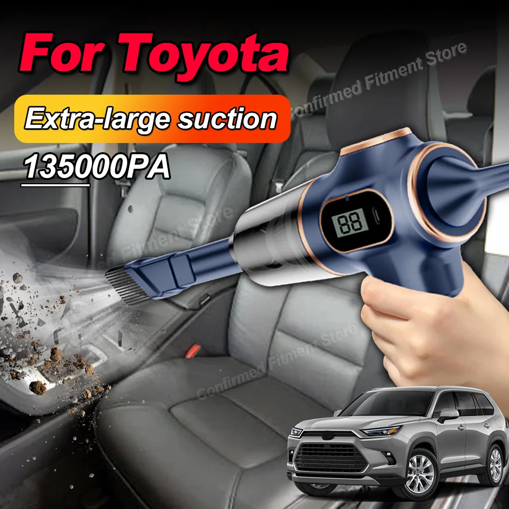 Portable Car Vacuum Cleaner 135000PA Strong Suction Deep Clean For Toyota Sequoia Matrix Avalon Yaris Highlander Venza Prius V