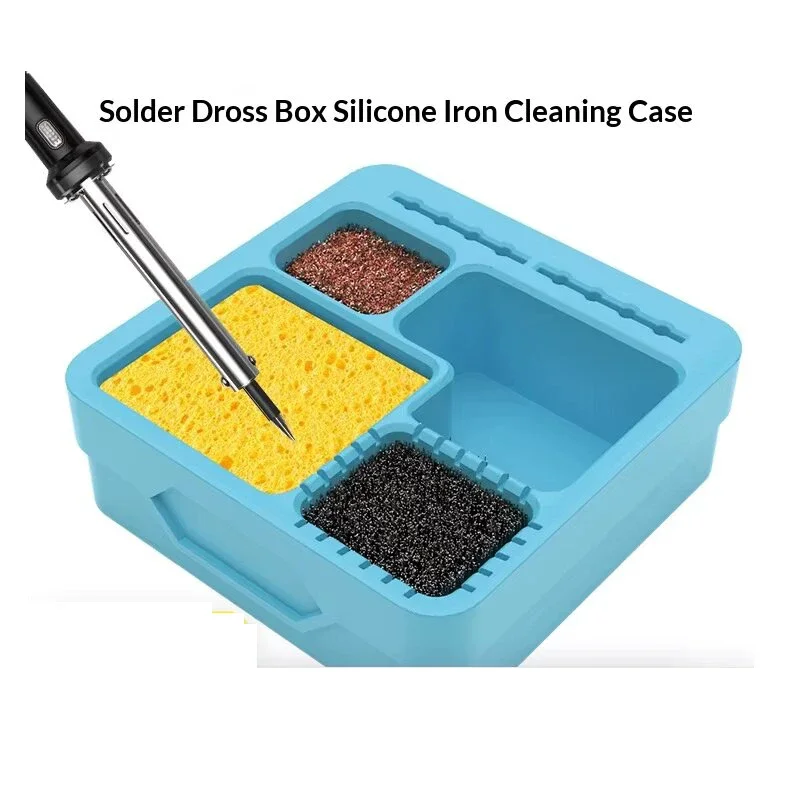

TE-716 Silicone Tin Slag Box Soldering Tip Cleaner Soldering Iron High Temperature Resistant Tin Slag Box Cleaner