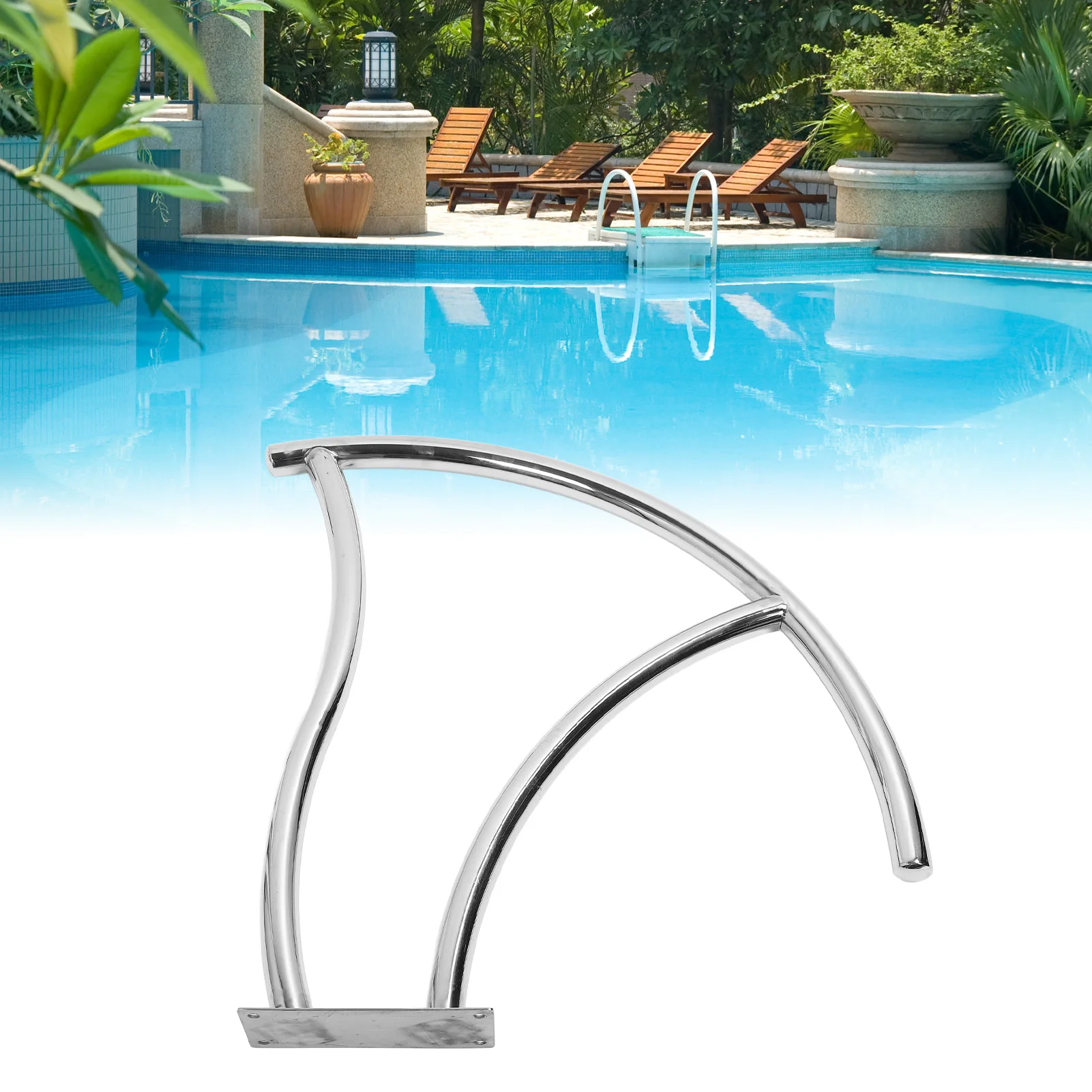 Pool Handrail 304 Stainless Steel Rustproof Humanized Swimming Pool Stair Rail for Spa Hot Tub Pool Handrail Rustproof Pool Rail
