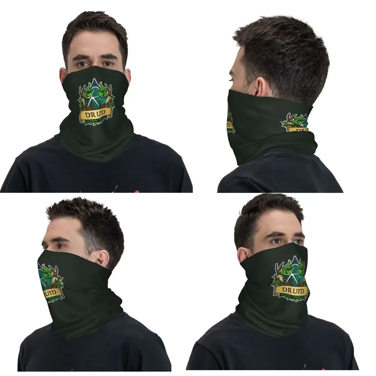 DND - Druid Bandana Ghetta per il collo Sciarpa per il viso stampata Sciarpa da ciclismo multiuso Escursionismo Pesca Unisex Adulto Inverno