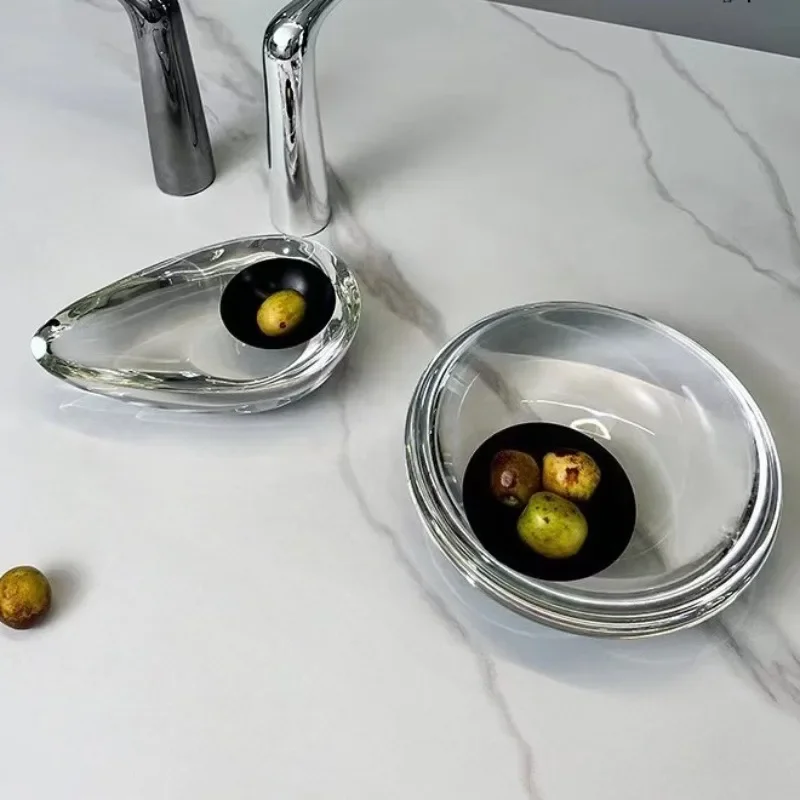 Modern creative K9 crystal fruit plate crystal ornament, fruit plate, model club crystal ornament