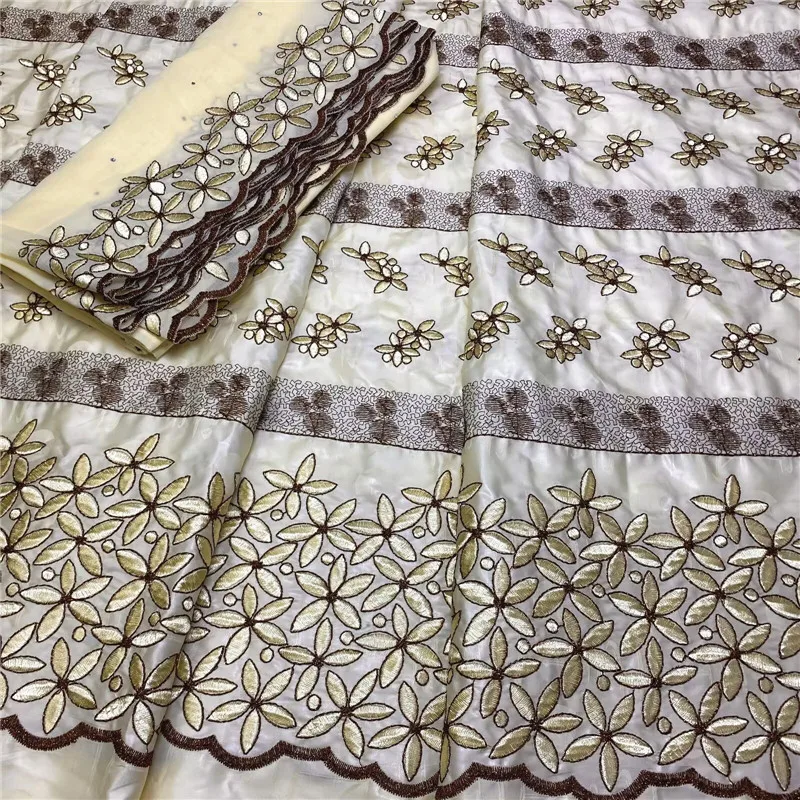 5+2 yards African Basin Riche Brode Fabric With Scarf Latest Fashion Embroidery Basin lace fabric For wedding part HL111104