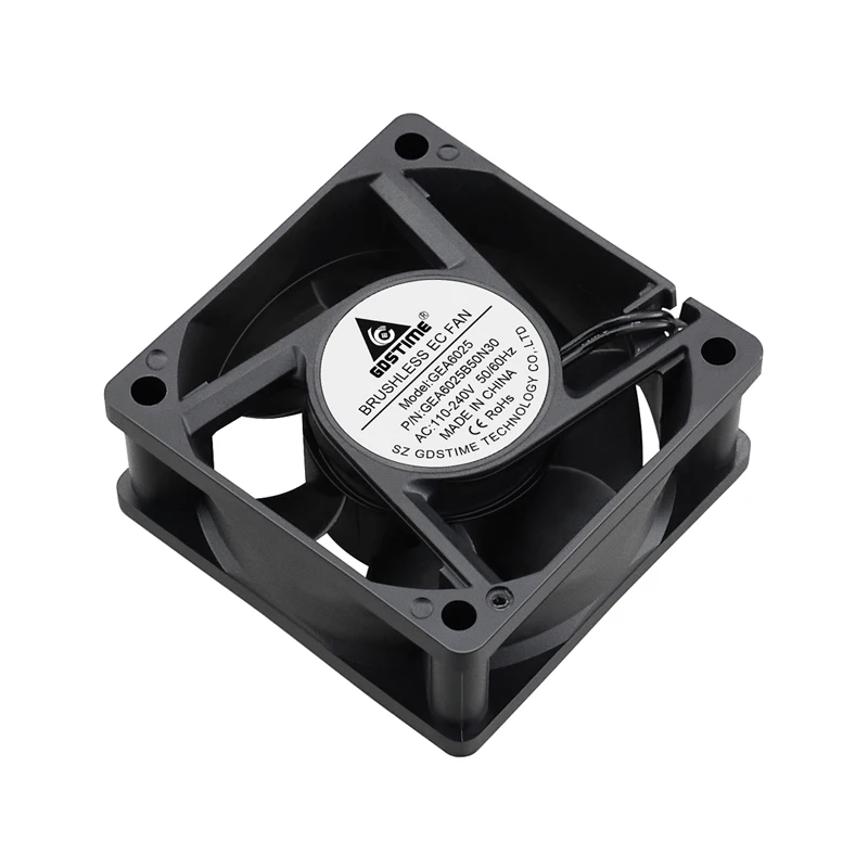 Gdstime 브러시리스 냉각 선풍기, 쿨러 6025 모터 라디에이터, 인버터 냉각용 축 선풍기, EC 110V 220V 240V, 60mm x 25mm, 6cm, 2 개