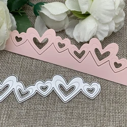 New Heart love edge strip Metal Cutting Dies Stencils Die Cut for DIY Scrapbooking Album Paper Card Embossing